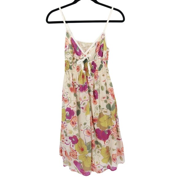 Derek Heart Babydoll Sundress Womens L Cream Bloomcore Girlhood Boho Cottagecore - Picture 1 of 16